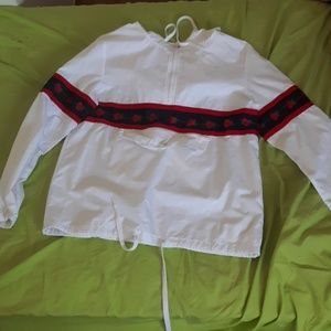 White windbreaker